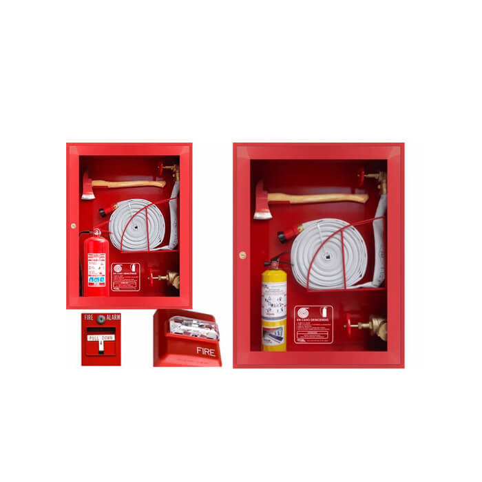 Gabinete con kit de manguera contra incendios